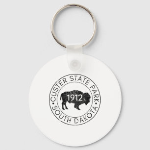 Custer State Park South Dakota Buffalo Hiking Trav Keychain