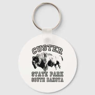 Custer State Park South Dakota Buffalo Nature Hiki Keychain
