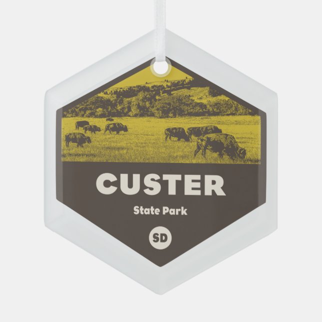 Custer State Park South Dakota Glass Ornament (Front)