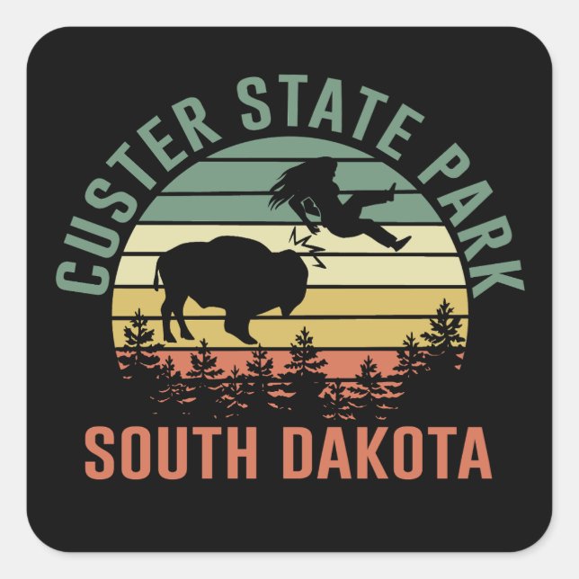 Custer State Park Square Sticker (Front)