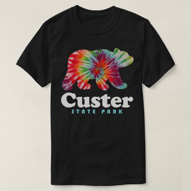 Custer State Park Tie Dye Bear South Dakota T-Shirt (Design Front)