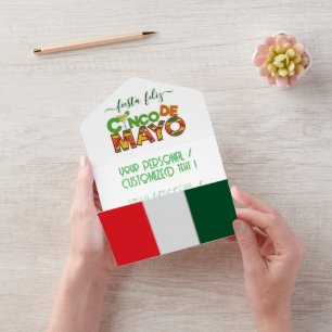 Custm Feliz CINCO DE MAYO Fiesta Party Mexico Flag All In One Invitation
