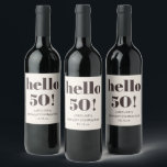 Custo Ivory Cream Brown Modern 50th Birthday Party Wine Label<br><div class="desc">This personalized wine bottle label features a clean ivory background with warm brown typography and a bold milestone message for a 50th birthday celebration. Add a name and date to create an easy, meaningful detail for party tables, gift bottles, or favor displays. The minimalist layout works well for casual gatherings...</div>