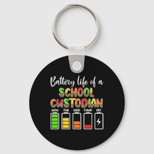 Custodian Battery Life School Janitor  Keychain