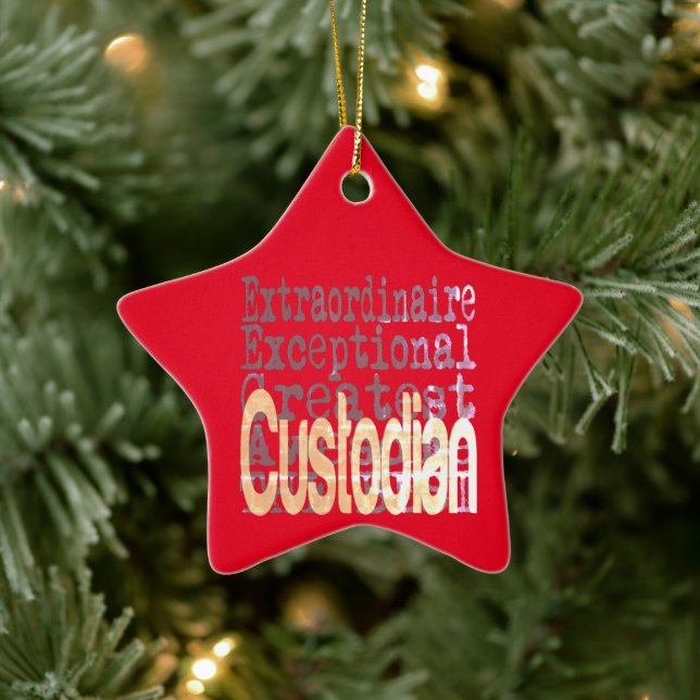 Custodian Extraordinaire Ceramic Ornament (Tree)