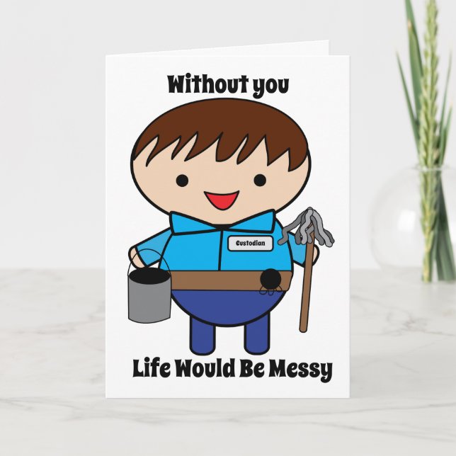 Custodian Janitor Funny Personalize Card (Front)