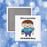 Custodian Janitor Life Messy Funny Magnet<br><div class="desc">Do you know a hard working male janitor?  Show them some appreciation with this funny magnet!  This magnet features a male custodian with a mop and a bucket.  It also has the text,  "Without Custodians Life Would Be Messy".</div>