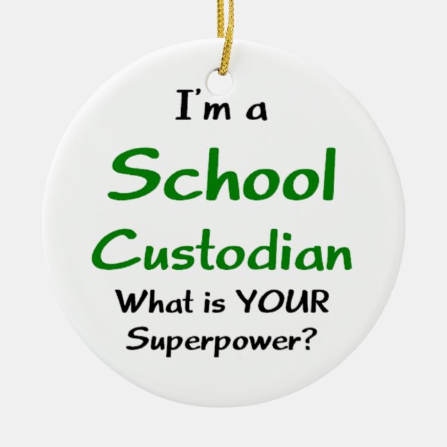 custodian school ceramic ornament (Front)