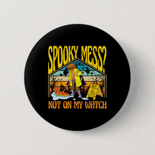 Custodian Squad Back To School Janitor Custodian H 2 Inch Round Button