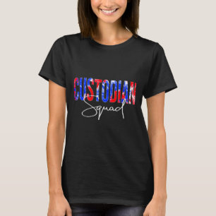 Custodian Squad Tie Dye Back To School Women Appre T-Shirt