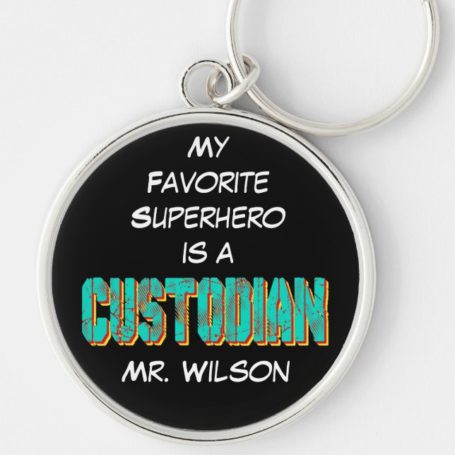 Custodian Superhero Keychain (Front)