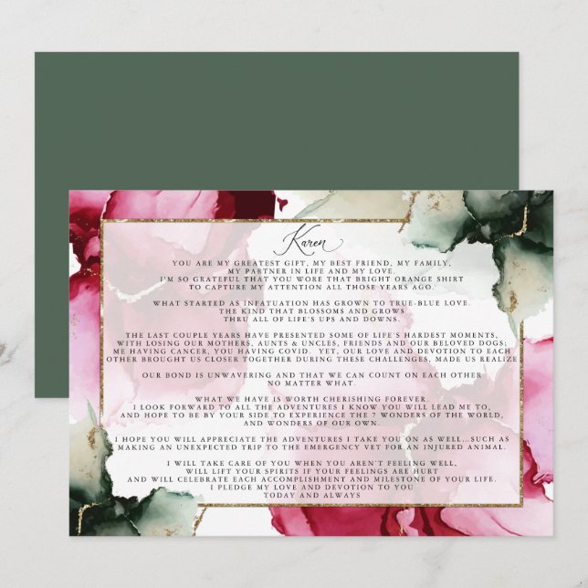 Custom2 Christine Vows  Sage  Pink Abstract  (Front/Back)