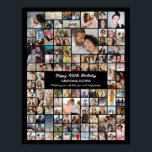 Custom 100 Pictures Photo Collage 100th Birthday Poster<br><div class="desc">Turn your favourite photos into a stunning piece of wall art. This custom photo collage poster is the perfect way to tell your story, capturing a lifetime of memories in one beautiful display. With 100% personalization, you can easily upload your own photos and customize the text, fonts, and colours to...</div>