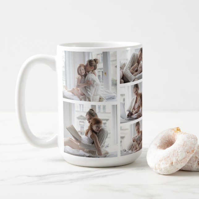 Custom 10 Family Photo Mug (With Donut)