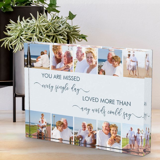 Custom 10 Photo Collage Remembrance Poem Blue Block (Creator Uploaded)