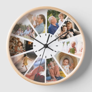 Custom 10 Photo Family Children grandparent gift Clock