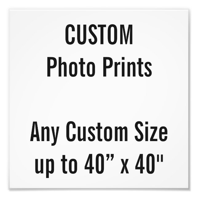 Custom 10" x 10" Photo Print (or any custom size) (Front)