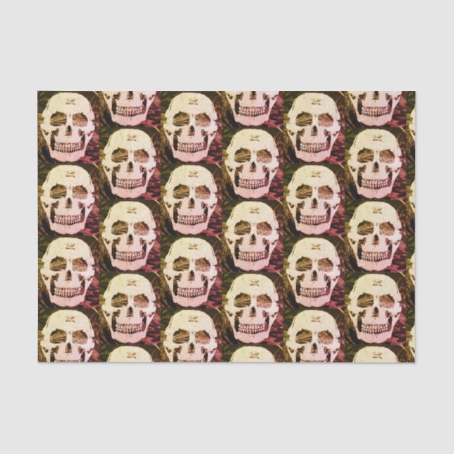 Custom 10lb Tissue Paper, White SKULL Paper (Front)