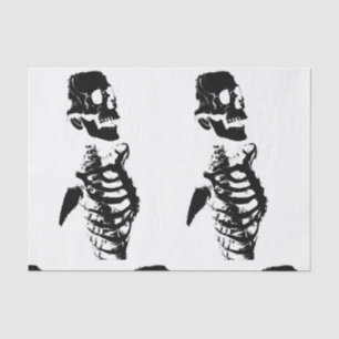 Custom 10lb Tissue Paper, White SKULL SKELETON Paper
