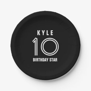 Custom 10th Year Birthday Custom Colour B01 Paper Plate