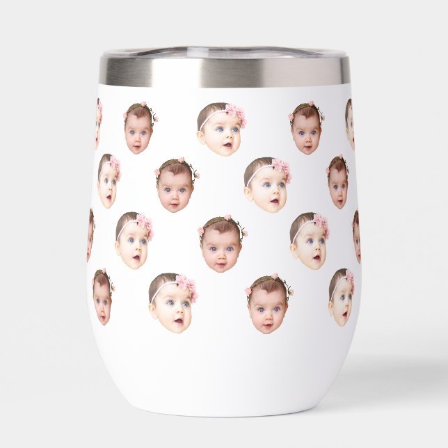 Custom 11 oz Funny Baby Kids Family Face 2 Photos (Arrière)