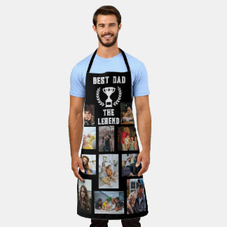 Custom 11 Photo Collage Black  Apron