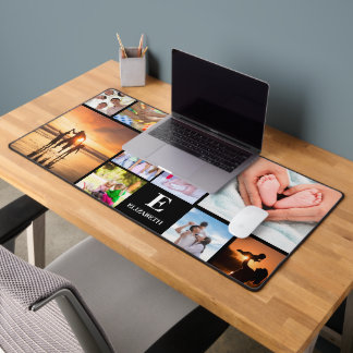 Custom 11 Photo  Monogram Name Desk Mat