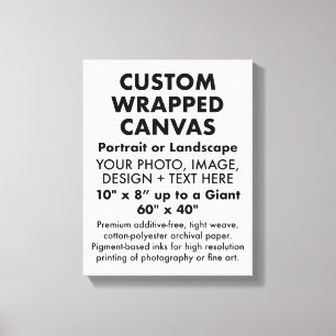 Custom 11" x 14" PREMIUM WRAPPED CANVAS Blank