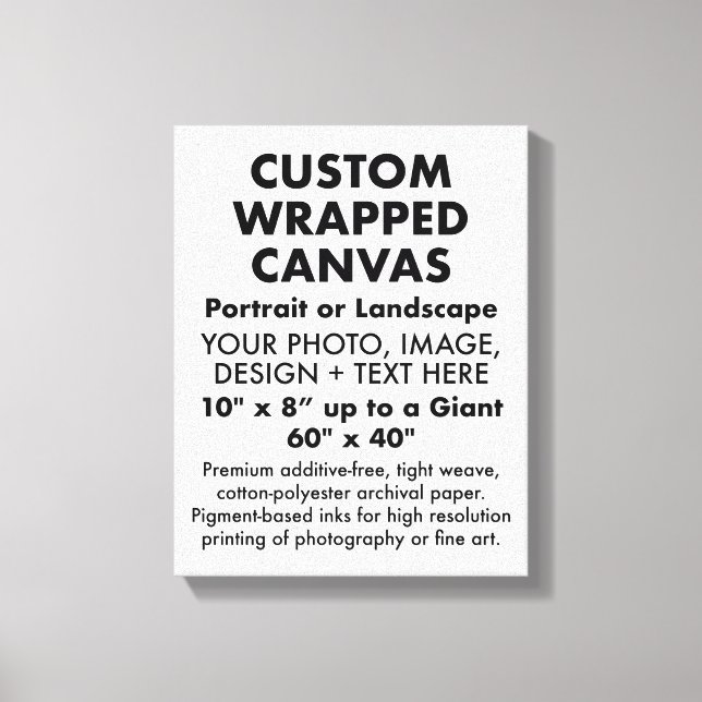 Custom 11" x 14" PREMIUM WRAPPED CANVAS Blank (Front)