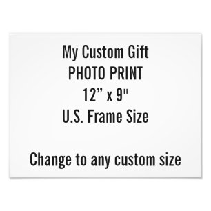 Custom 12" × 9" Photo Print US Frame Size