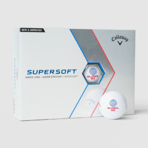 Custom 12 pack golf balls with world globe logo
