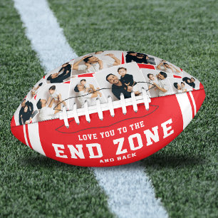 Custom 12 Photo Collage “Love You to the End Zone” Football