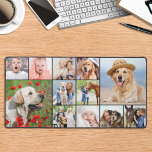 Custom 12 Photo Collage Modern Simple  Desk Mat<br><div class="desc">This desk mat features a customizable photo collage perfect for showcasing your favourite pictures of family, pets, friends or grandparents. The modern and cute design is ideal for dog lovers, family, and friends, or anyone looking for a fun desk accessory. It's a great addition to any office space and can...</div>