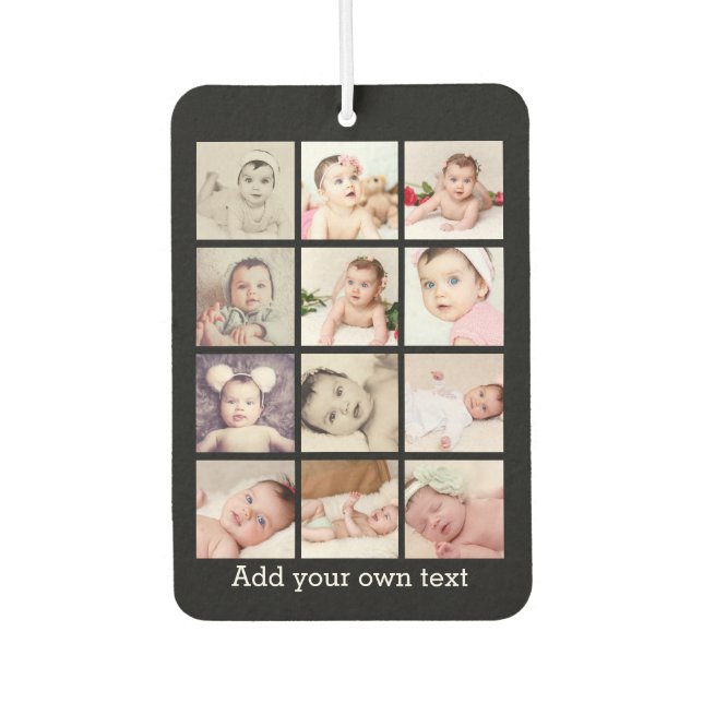 Custom 12 Photo One Of A Kind Personalized Air Freshener (Front)