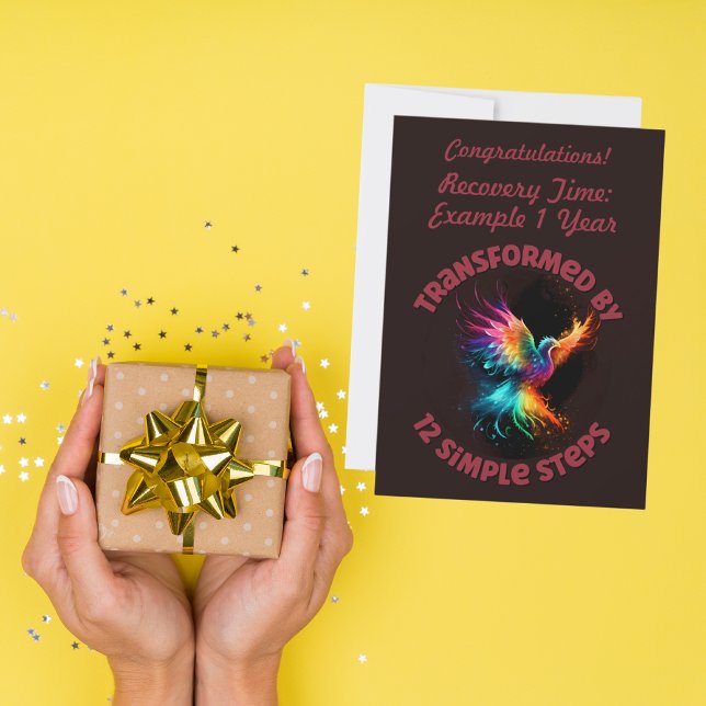 Custom 12 Step Recovery Anniversary Holiday Card (Creator Uploaded)