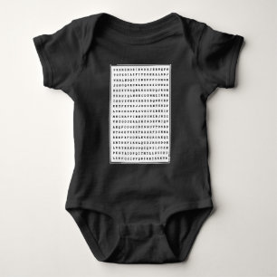 Custom 12 Word Family Word Search Baby Bodysuit