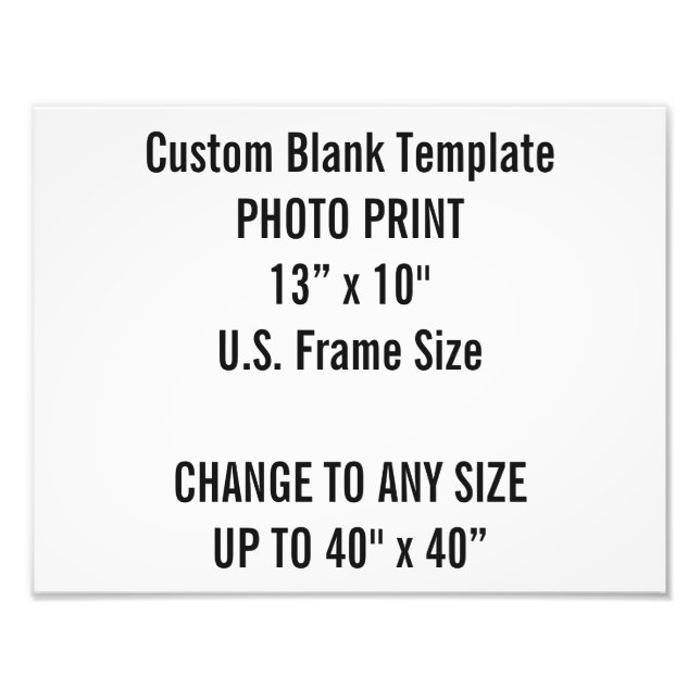 Custom 13" × 10" Photo Print (US Frame Size (Front)