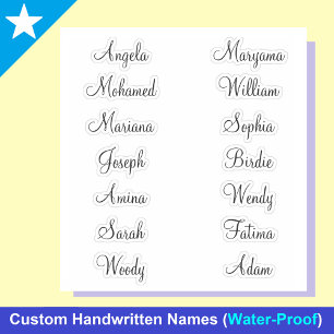 Custom 14 First Names   Best Calligraphy Stickers 