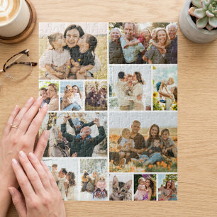 Custom 14 Photo Collage Jigsaw Puzzle