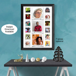 Custom 15 Photo Collage And Text Poster