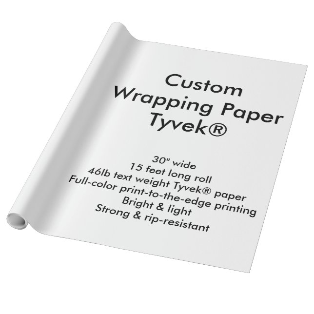 Custom 15' Tyvek® Wrapping Paper Roll (Unrolled)
