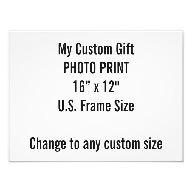 Custom 16" × 12" Photo Print  US Frame Size (Front)