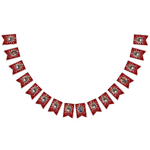 Custom 16-Photo Graduation Cap Toss Diploma Maroon Bunting Flags