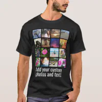 Custom 16 Photo Mosaic Picture Collage T Shirt