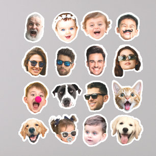 Custom 16 Photos Faces Waterproof Vinyl Stickers