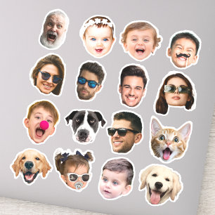 Custom 16 Photos Faces Waterproof Vinyl Stickers