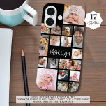 Custom 17 Photo Collage Your Colour iPhone 16 Case<br><div class="desc">Create your own personalized, custom colour photo cell phone case utilizing this photo collage template with 17 pictures in different shapes and sizes to accommodate a variety of images and your name, monogram or other text in your choice of font styles (shown in a modern hand lettered typography in white...</div>