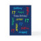 Custom 17th Birthday Card Any Name, Blue, Teenager