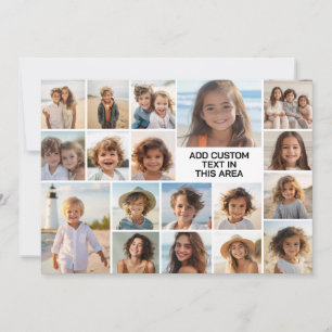 Custom 18 Photo Collage All Over Holiday Card