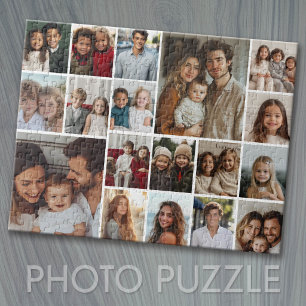 Custom 18 Photo Collage All Over Jigsaw Puzzle
